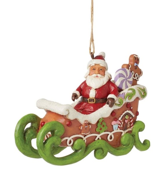 Gingerbread Santa im Schlitten Ornament - Heartwood Creek Jim Shore 6015508
