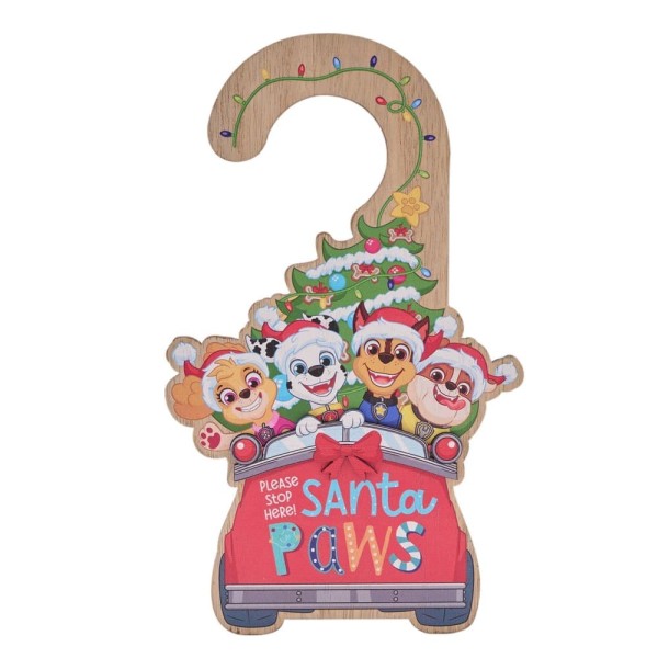 Paw Patrol, Paramount, Fellfreunde, Weihnachtsanhänger, Türhänger, Türanhänger, PM114, Door Hanger, Santa please stop here, 