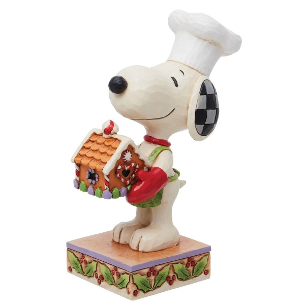 Jim Shore, Peanuts, Peanuts by Jim Shore, 6013045, Christmas Creastions, Snoopy Holding Gingerbread House, Snoopy mit Knusperhaus, Snoopy mit Lebkuchenhaus, Snoopy with Gingerbread House