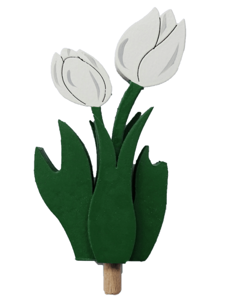 Tulpen, weiß - Steckfigur für Kerzenring von Sebastian Design