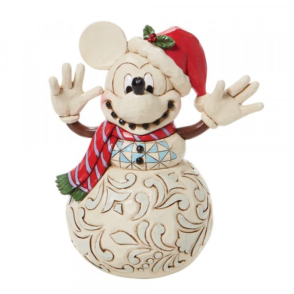 Disney Traditions, Jim Shore, Jim Shore Disney, Disney Traditions Collection, 6008976, Snowy Smiles, Mickey Mouse Snowman, Micky Maus Schneemann, Jim Shore Weihnachten, Disney Weihnachtsfigur, Jim Shore Disneyfigur