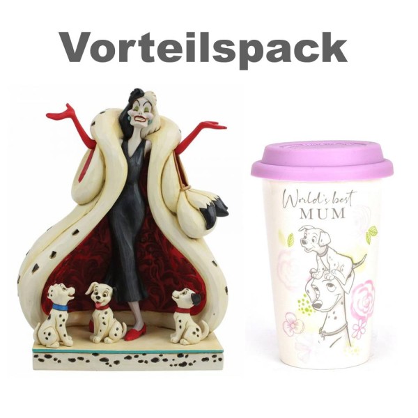 Disney Traditions, Jim Shore, Disneyfigur, Disney Figur, Volkskunst, Folkart, Lucky, 101 Dalmatiner, 101 Dalmations, The Cute and The Cruel, Cruella de Vil, Die Niedlichen und die Grausame, Villain