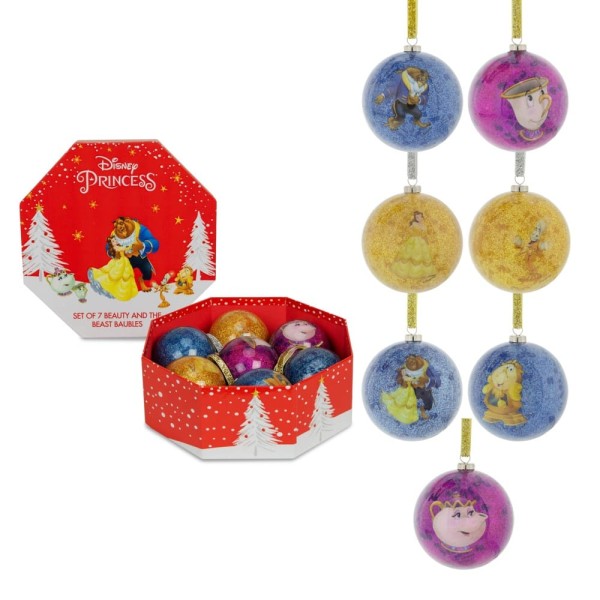 Widdop, Widdop Weihnachten, Disney, XM6034, Walt Disney Weihnachtskugeln, Schöne und das Biest Weihnachtskugeln, Beauty and the Beast, Walt Disney Ornament, Widdop Walt Disney