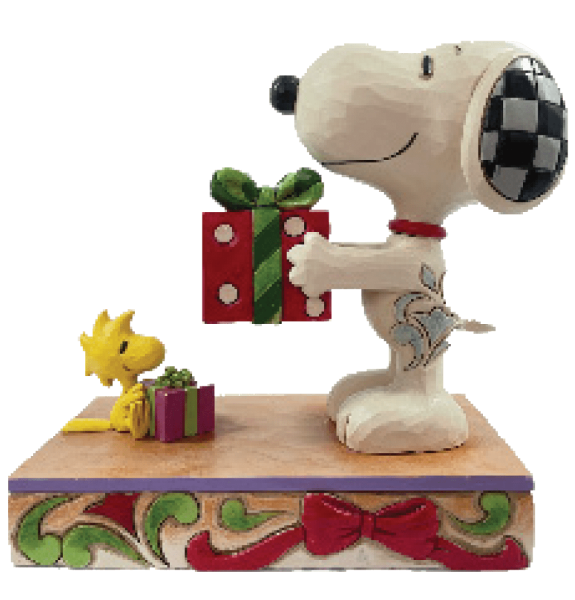 Jim Shore, Peanuts, Peanuts by Jim Shore, 6013047, Christmas Exchange, Snoopy & Woodstock Giving Gifts, Snoopy & Woodstock tauschen Geschenke, Snoopy, Woodstock