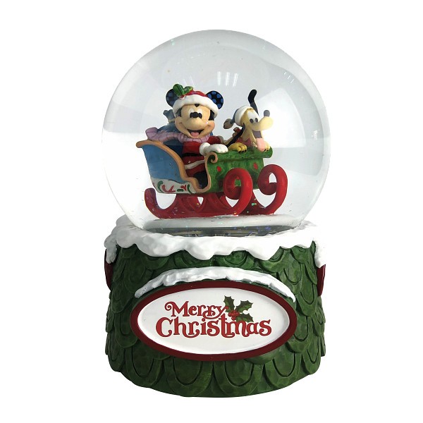 Disney Traditions, Jim Shore, Jim Shore Disney, Disney Traditions Collection, 6009581, Laughing all the way, Mickey & Pluto Christmas Waterball, Mickey & Pluto Schneekugel, Weihnachtsschneekugel, Jim Shore Disneyfigur