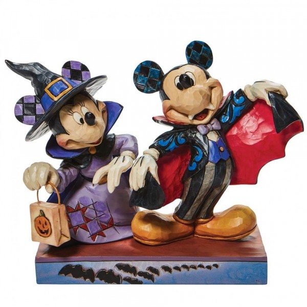 Disney Traditions, Jim Shore, Jim Shore Disney, Disney Traditions Collection, 6008989, Terrifying Trick-or-Treaters, Mickey & Minnie As A Vampire, Micky & Minnie als Vampir und Hexe, Jim Shore Disneyfigur