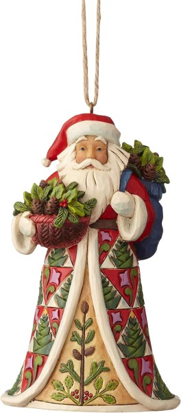 Jim Shore, Heartwood Creek, Jim Shore Weihnachtsmann, Pinecone Santa Ornament, 6001506, Jim Shore Ornament