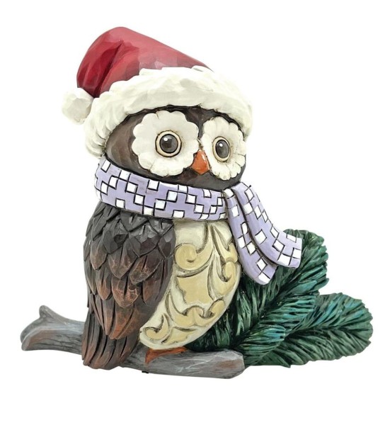 Jim Shore, Heartwood Creek, Jim Shore Santa, 6015462, Christmas Owl Mini, Weihnachtseule, Jim Shore Weihnachtsfigur