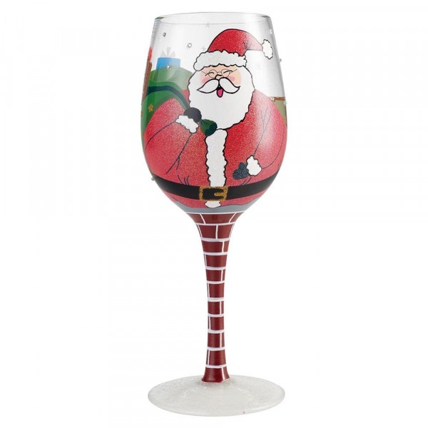 Lolita Glas, Lolita Gläser, Lolita Weinglas, Lolita Weingläser, Stuck Santa Wine Glass, Der Weihnachtsmann steckt fest, 6002981