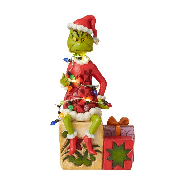 Jim Shore, Heartwood Creek, The Grinch Collection, Grinch, Grinch with Lights, Grinch mit Lichterkette, 6008887, The Grinch by Jim Shore, Dr. Seuss