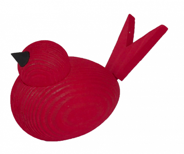 Massiver Vogel, rot -Steckfigur für Kerzenring