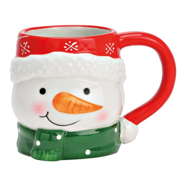 Weihnachtsbecher, Kaffeebecher, Teebecher, Becher, Becher Schneemann 10041934, 3D Schneemann Tasse