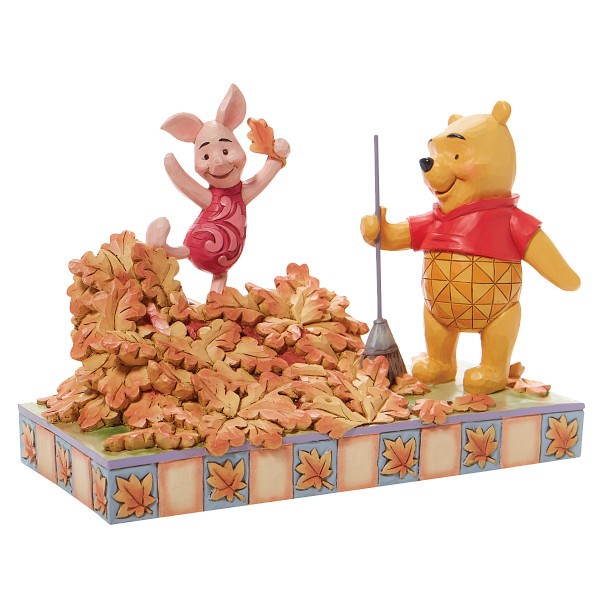 Disney Traditions, Jim Shore, Jim Shore Disney, Disney Traditions Collection, 6008990, Jumping into Fall, Piglet & Pooh Autumn Leaves, Ferkel & Puuh im Herbstlaub, Winnie Pooh, Winnie Puuh, Jim Shore Disneyfigur