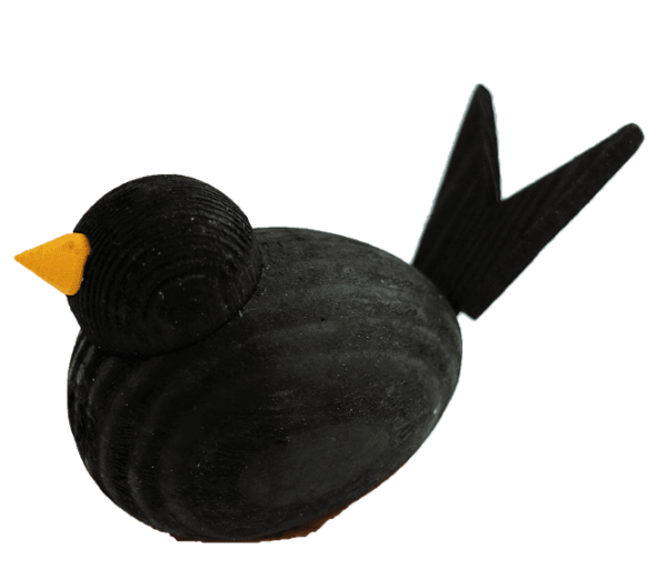 Massiver Vogel, schwarz -Steckfigur für Kerzenring von Sebastian Design
