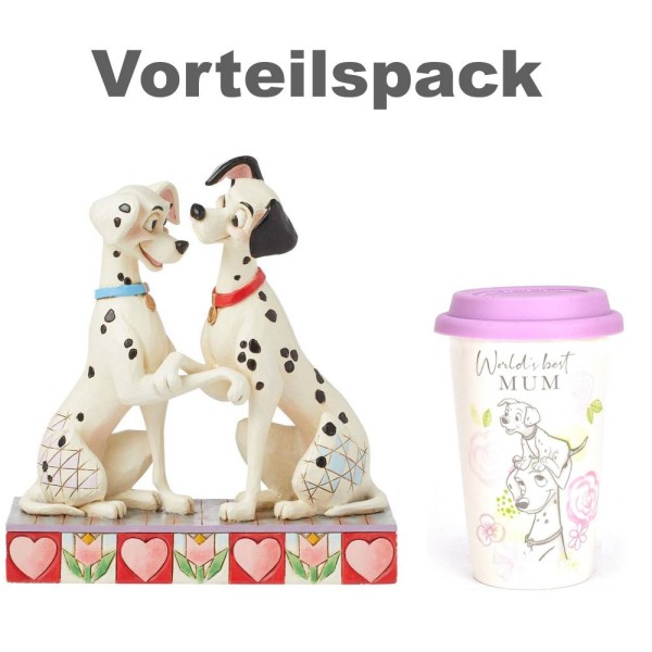 Vorteilspack 101 Ways To Love You Pongo & Perdita & Coffee-To-Go - Jim Shore Disney Traditions 60163