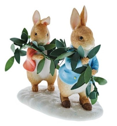 Beatrix Potter, Peter Rabbit, Peter Hase, Peter Rabbit & Flopsy, A30484, Peter Rabbit & Flopsy mit Blättergirlande, Peter Hase und Flopsy