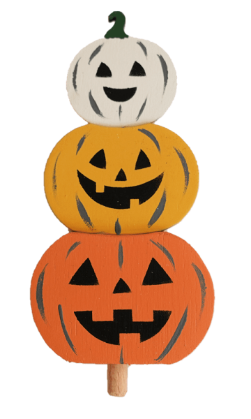 Halloween - Kürbisstapel dreifarbig Steckfigur für Kerzenring by Sebastian Design