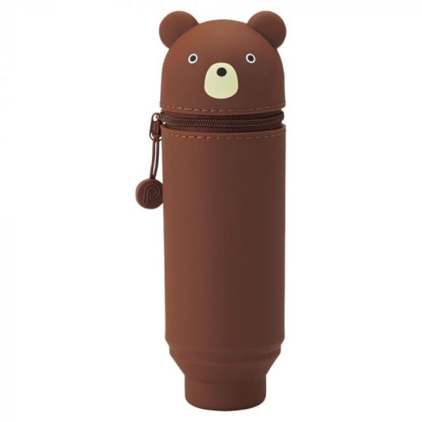 PuniLabo, Punilabo, Lihit Lab, FedPuniLabo, Punilabo, Lihit Lab, Federtasche und Stiftehalter, stehende Federtasche, Pencil Case, animal, Tiere, stand up pen case, A7712-1, Federtasche Bär, Bear, Schlamper, Faulenzer, Federmappertasche und Stiftehalter, s