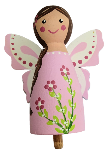 Schmetterlingsmädchen Papillon, rosa- Steckfigur für Kerzenring von Sebastian Design