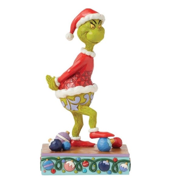 Jim Shore, Der Grinch, The Grinch, 6015219, Grinch Figur, Grinch zerstört Weihnachtskugeln, Grinch Stepping on Ornaments, Chimney, Grinch Weihnachtsdekoration, Grinch Weihnachtsfigur