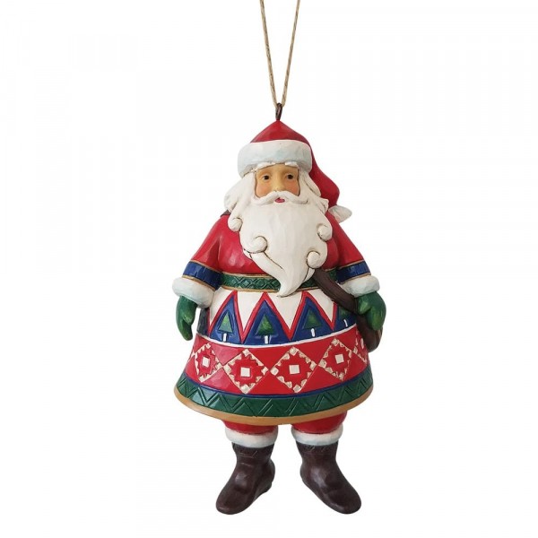 Jim Shore, Heartwood Creek, Jim Shore Weihnachten, Holiday Lustre Collection. 6009458, Lapland Santa Ornament, Lapland Weihnachtsmann, Jim Shore Weihnachtsmann, Jim Shore Santa