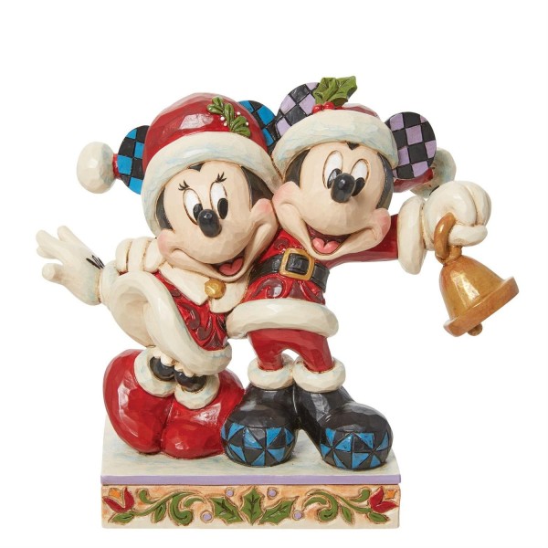 Disney Traditions, Jim Shore, Disney Traditions Jim Shore, 6013058, The Jingle Bell, Micky & Minnie Maus als Weihnachtsmann, Mickey & Minnie Mouse Santa, Disney Traditions Christmas,, Jim Shore Weihnachten