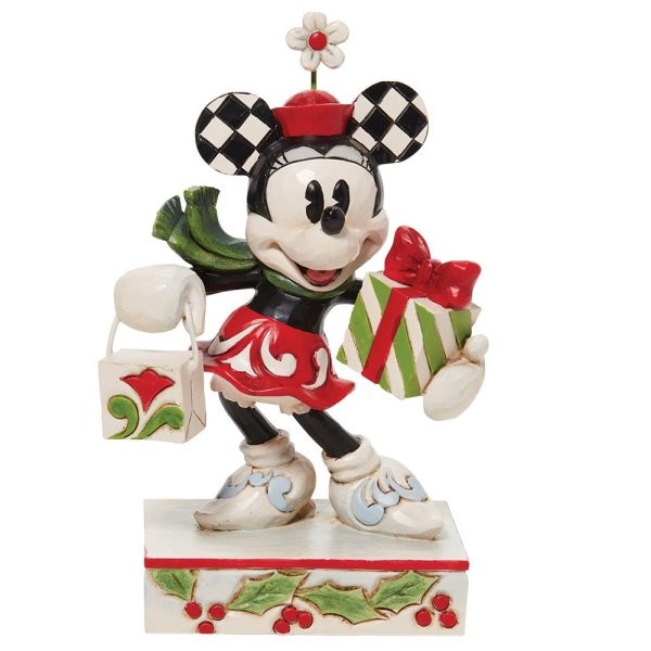 Disney Traditions, Jim Shore, Jim Shore Disney, 6010870, Minnie with Bag and Presents, Minnie mit Tasche und Geschenk, Jim Shore Disney Traditions, Jim Shore Disney Figur, Jim Shore 6010870, Disney Traditions 6010870, Holiday Glamour