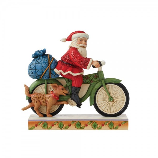 Santa's On His Way / Riding Bike mit Fahrrad - Heartwood Creek by Jim Shore, 6010818