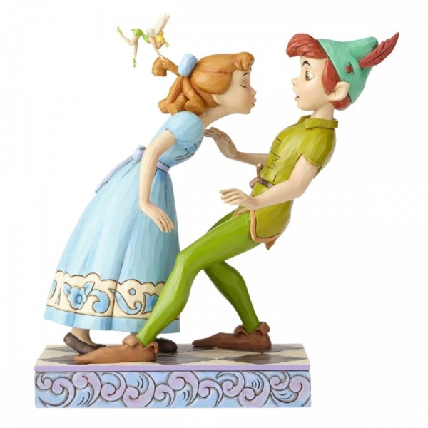 Disney Traditions, Jim Shore, Disneyfigur, Peter Pan, Wendy, 4059725, An Unexpected Kiss, Peter Pan & Wendy, 65th Anniversary, Jim Shore Figur