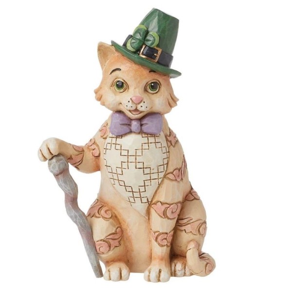 Jim Shore, Heartwood Creek, 6016364, Purr-fectly Irish Orange Tabby Cat, irische Katze, St. Patrick's Day, Jim Shore Katze, Jim Shore Figur, Glücksbringer