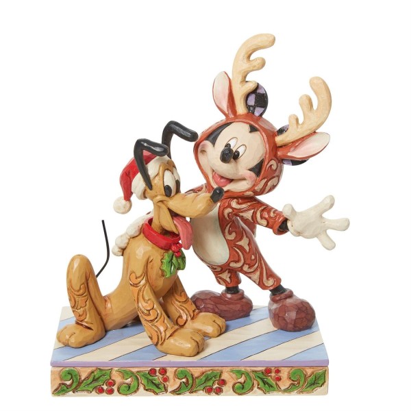 Disney Traditions, Jim Shore, Disney Traditions Jim Shore, 6013059, Festive Friends, Micky & Pluto Weihnachtsfigur, Mickey & Pluto Christmas, Disney Traditions Christmas, Jim Shore Weihnachten