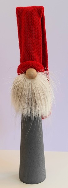 Wichtel Mauno, langer Wichtel in grau mit roter Mütze, medium / Standfigur nordic Design - hygge und knuffig, eine tolle zeitlose Geschenkidee
