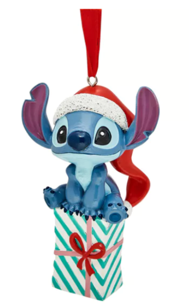 Disney, DI2128, Disney Weihnachtsanhänger, Stitch, Disney Weihnachtsschmuck, Disney Ornament, Lilo & Stitch, Stitch auf Geschenk, Stitch on present, Stitch mit Geschenk