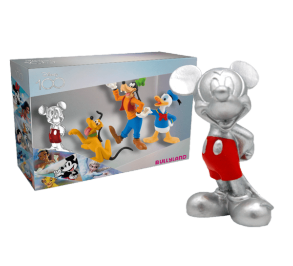 Bullyland, Disney Bullyland, Bullyland Disneyfigur, 135150, 100 Jahre Disney Micky und seine Freunde Klassik Platin Geschenkset, Micky Maus, Donald, Pluto, Goofy Geschenkset
