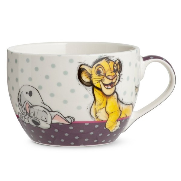 Disney, Egan Italy, Egan Disney, Frühstückstasse, Becher, Kaffeebecher, Cappuccino Becher, Animals, Tiere, 102002, Simba, Klopfer, Bambi, Lucky Egan Disney Tales, Porzellanbecher