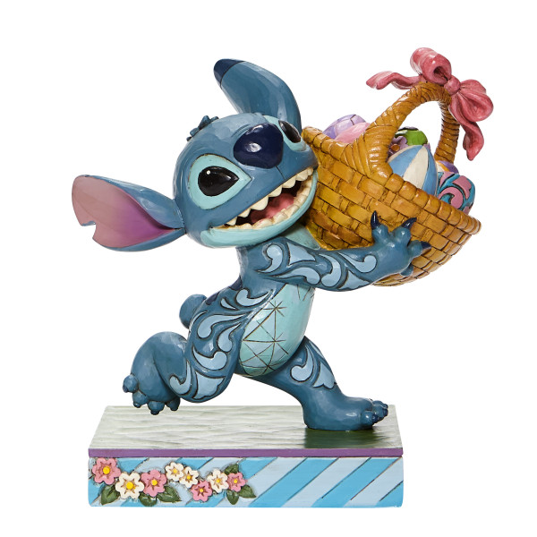 Disney Traditions, Jim Shore, Jim Shore Disney, Jim Shore Disneyfigur, Jim Shore Disney Figur, Bizarre Bunny, Bizarrer Osterhase, Stitch Running Off with Easter Basket, Stitch mit Osterkorb, 6008075