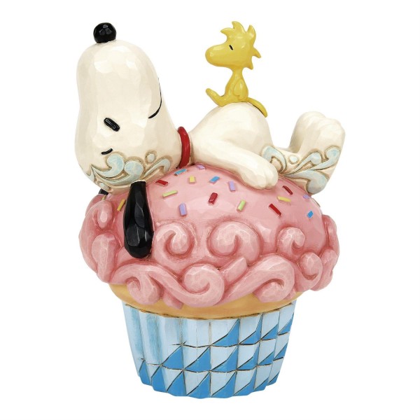 Jim Shore, Peanuts, Peanuts by Jim Shore, Snoopy Cupcake, Geburtstagsfigur, Sprinkle Snooze, Woodstock, 6016266, Snoopy Figur