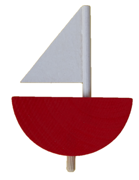 Sebastian Design, Candlering, Kerzenring, Skandinavischer Holzkranz, Skandinavische Kerzenringe, Segelschiff, rot, 46-549-120