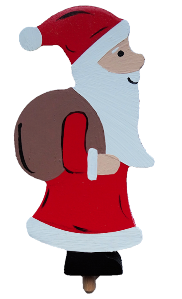 Weihnachtsmann mit Sack - Steckfigur für Kerzenringe