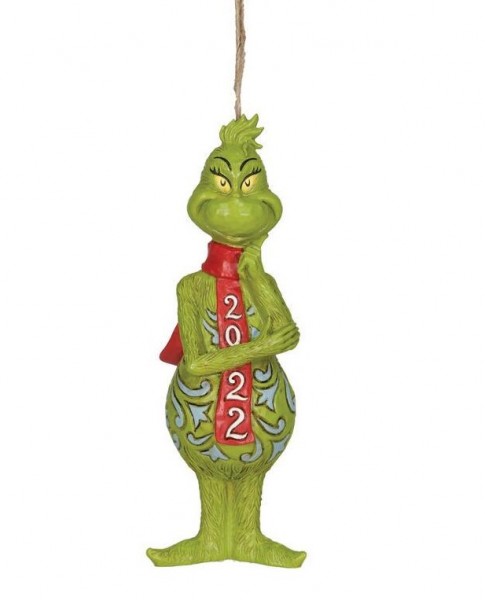 Jim Shore, The Grinch, Der Grinch, The Grinch by Jim Shore, 6010783, Grinch 2022 Weihnachtsanhänger, Dated 2022 Grinch Ornament