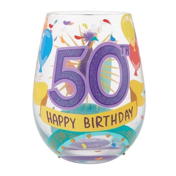 Lolita, Lolita Weinglas, Lolita Trinkglas, Lolita Stemless Glass, 6015282, Happy 50th Birthday Glas, 50. Geburtstag, Lolita Gläser