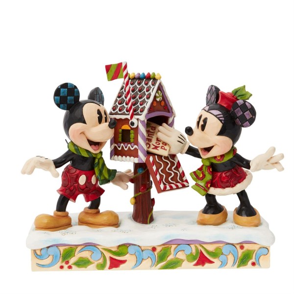 Jim Shore, Disney Traditions, Jim Shore Disney, 6015011, Letters for Santa, Mickey & Minnie Mouse Posting A Christmas Letter, Weihnachtspost Micky und Minnie Maus, Jim Shore Disneyfigur, Jim Shore Weihnachtsfigur
