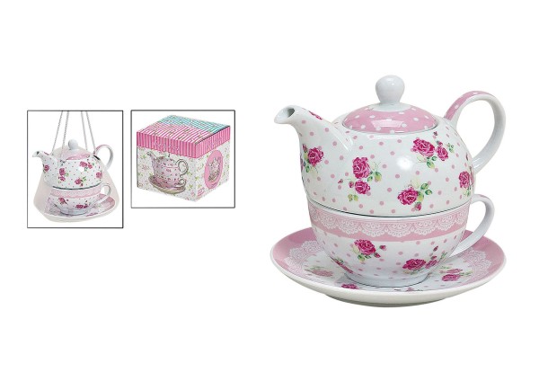 Tea for One, Teekannen-Set Rose, Tasse, Teekanne, Kanne, Tea for One Rose, 10012235