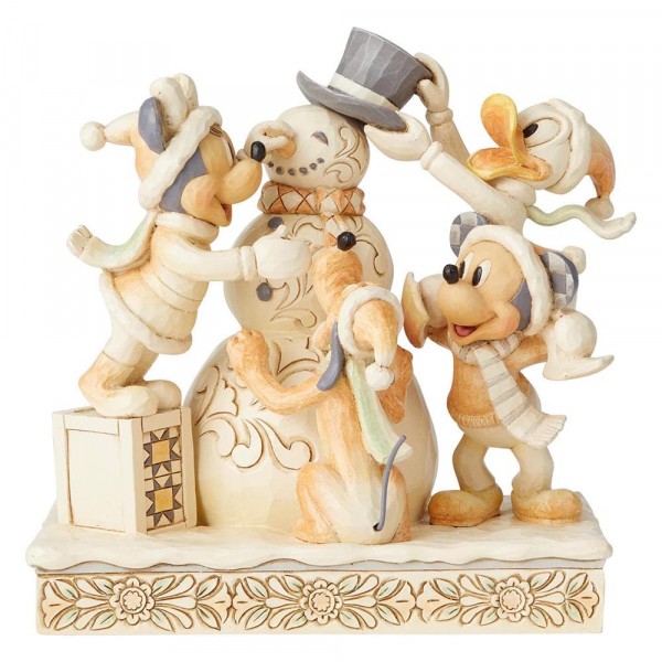 Disney Traditions, Jim Shore, Frosty Friendship - White Woodland Mickey & Friends - Micky und seine Freunde