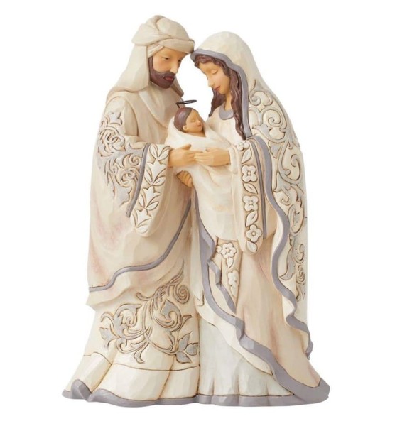 Jim Shore, Heartwood Creek, Jim Shore Santa, 6015162, Greatest Gift of All, White Woodland Holy Family, Nativity Family, Heilige Familie, Weihnachtskrippe, Jim Shore Weihnachtsfigur