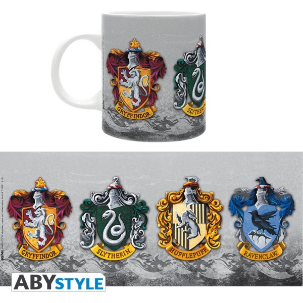 Harry Potter, ABY-Style, Abysse, Becher, Tasse, Kaffeebecher, Hogwarts Wappen, Gryffindor, Slytherin, Hufflepuff, Ravenclaw, ABYMUG285,, Harry Potter Geschenkidee