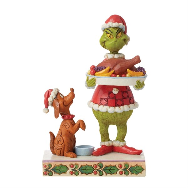 Der Grinch, Grinch, Jim Shore, The Grinch by Jim Shore, 6012696, Grinch with Christmas Dinner, Grinch mit Weihnachtsfestmahl, Grinch mit Weihnachtsessen, Grinch & Max