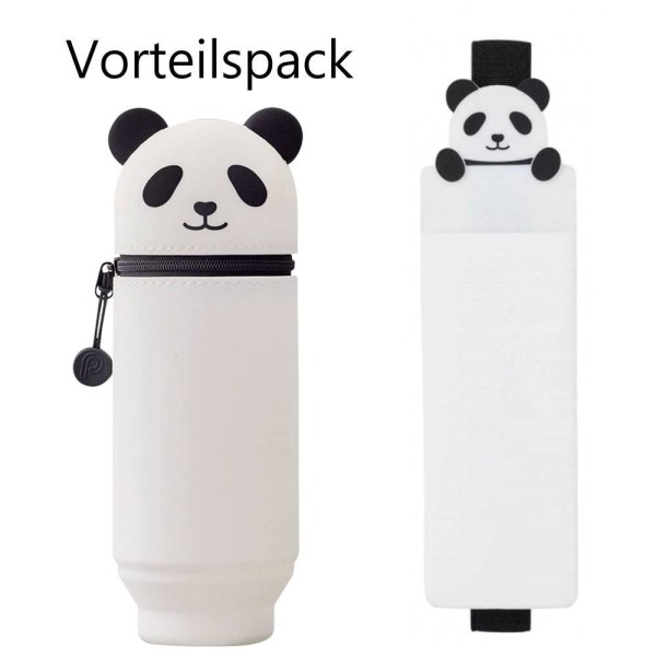 PuniLabo, Punilabo, Lihit Lab, Federtasche und Stiftehalter, stehende Federtasche, Pencil Case, animal, Tiere, innovativ, innovative, stand up pen case, Panda, Buchband Stifteetui, Vorteilspack