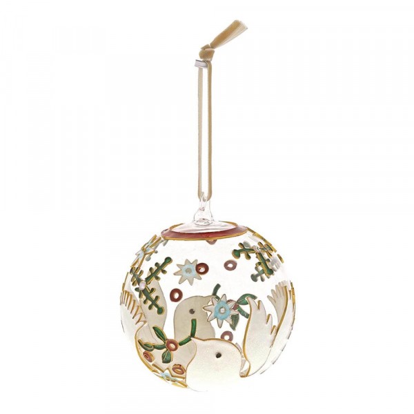 Enesco's Treasury of Ornaments, Ornament, Weihnachtskugel, handbemalt, mundgeblasen, Glaskugel, Dekokugel, Glaskugel Taube, Hochzeitskugel