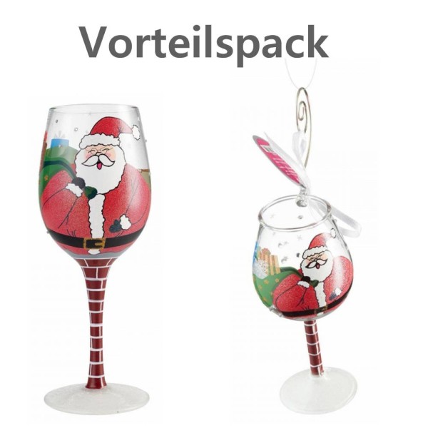 Lolita Glas, Lolita Gläser, Lolita Weinglas, Lolita Weingläser, Stuck Santa Wine Glass, Der Weihnachtsmann steckt fest, 6002981